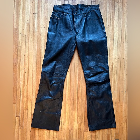Diesel leather pants (low rise ) women’s - Picture 1 of 8